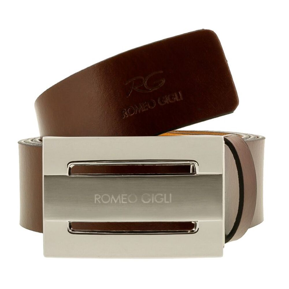 Romeo Gigli C974/35S Brown Leather Adjustable Mens Belt